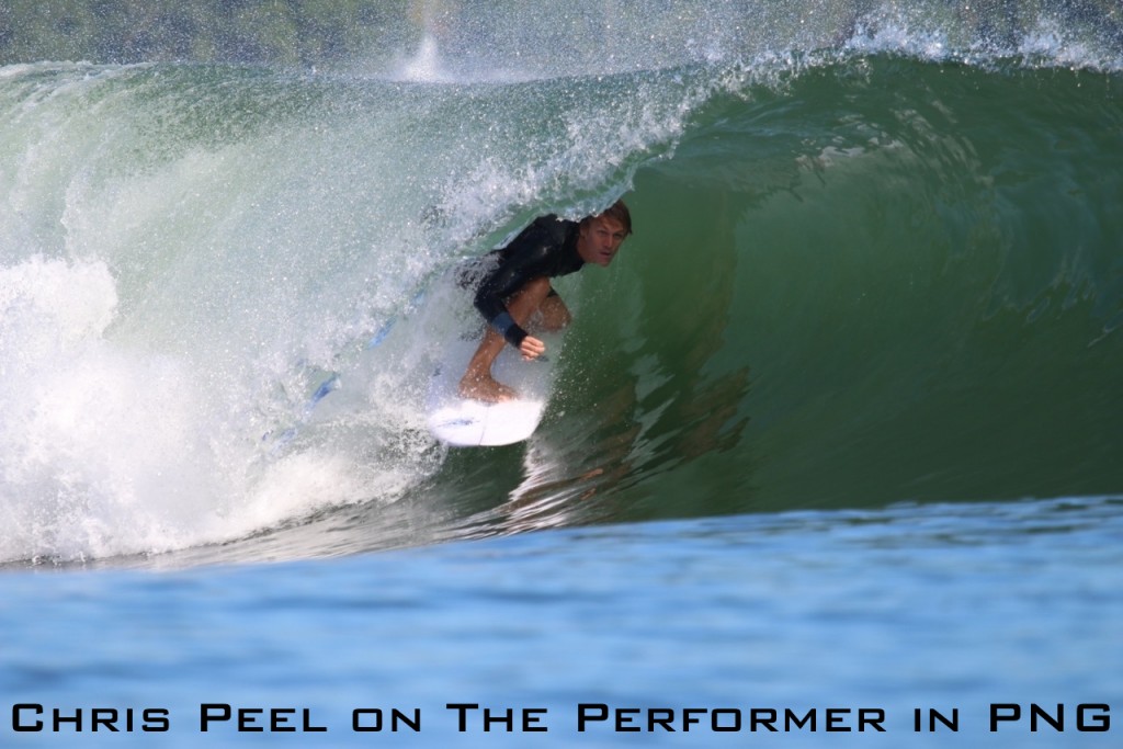 Chris Peel on The Performer in PNG with label